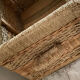 Coffre rotin et corde rafia structure bois - vintage