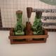 Server salt pepper oil vinegar vintage