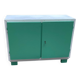 Vintage painted wardrobe in white and green wood, 1950s, original lock.