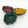 Ceramic compartmentalized leaf-shaped dish - vintage 50s