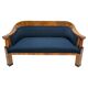 Biedermeier Sofa in Walnut Veneer & Black Teddy Fabric, Vienna, Austria, 1825