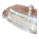 Antique Silver Butter Dish With Crystal Liner & Spoon, Elegant Vintage Tableware