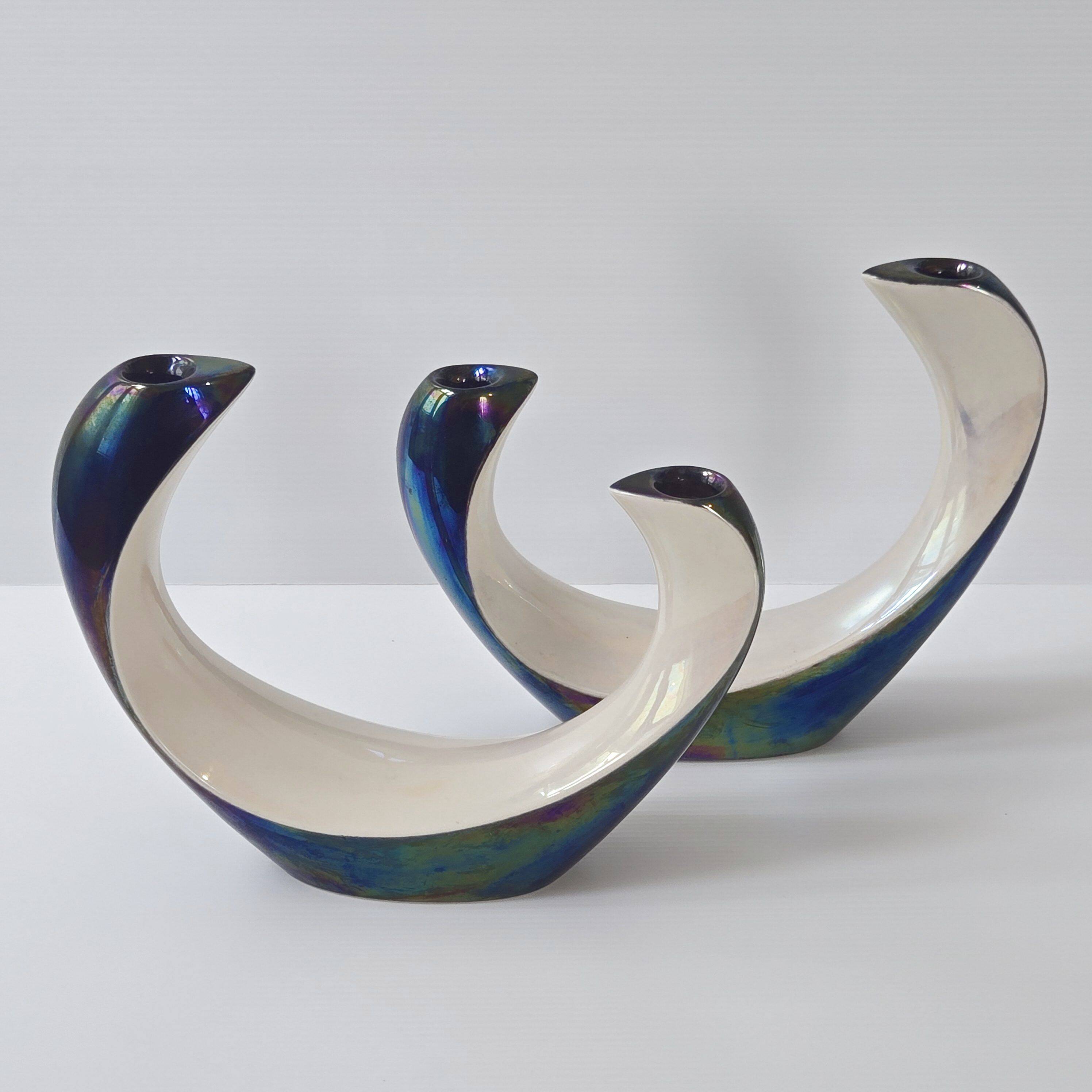 Pair of vintage Verceram candlesticks, 1960s