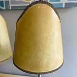 Pair of large Regency half shade buffet lamps