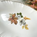 Ravier porcelaine digoin chamoi motif fleuri