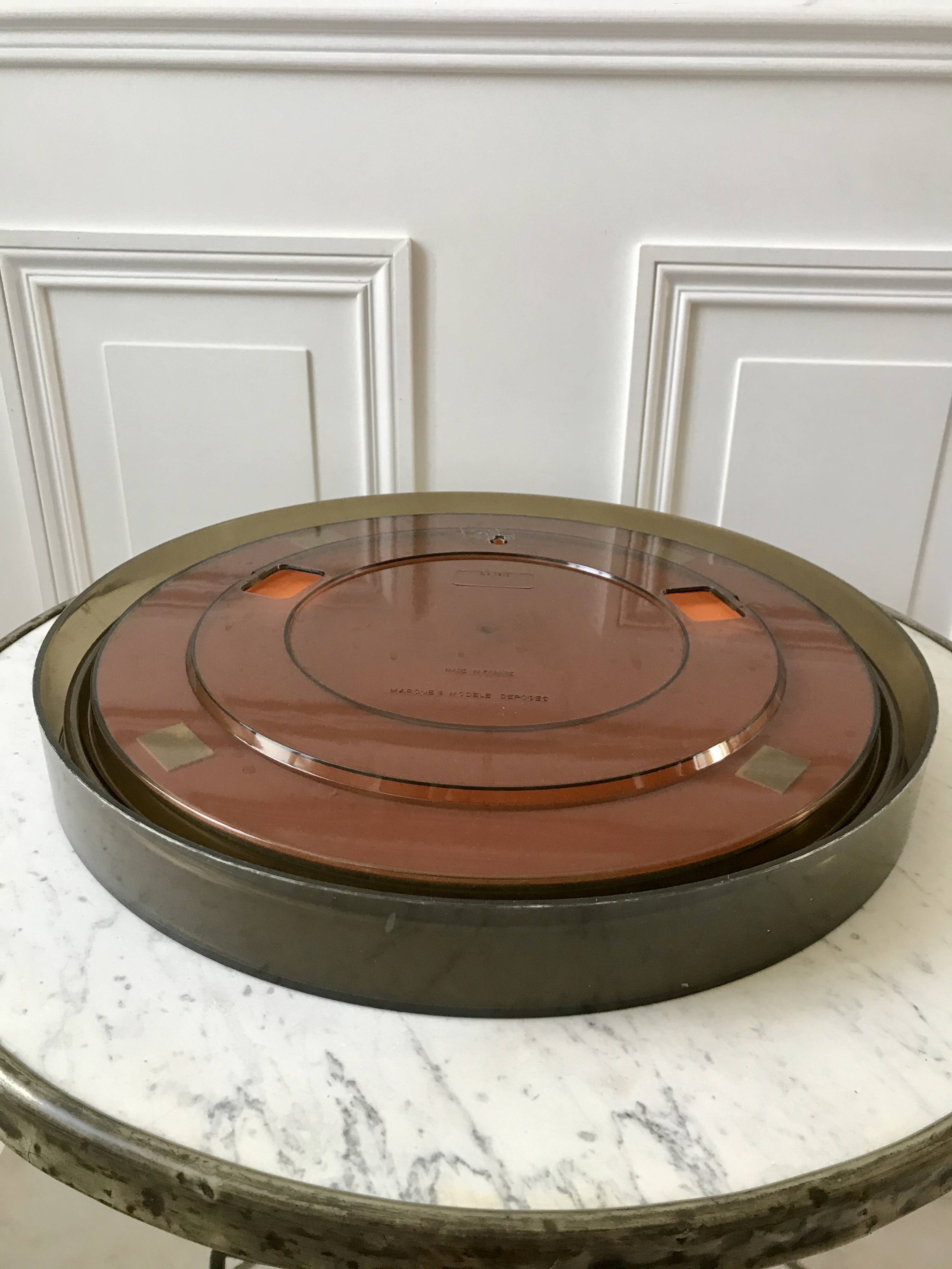 miroir casquette fumé en plexi Made in France années 70