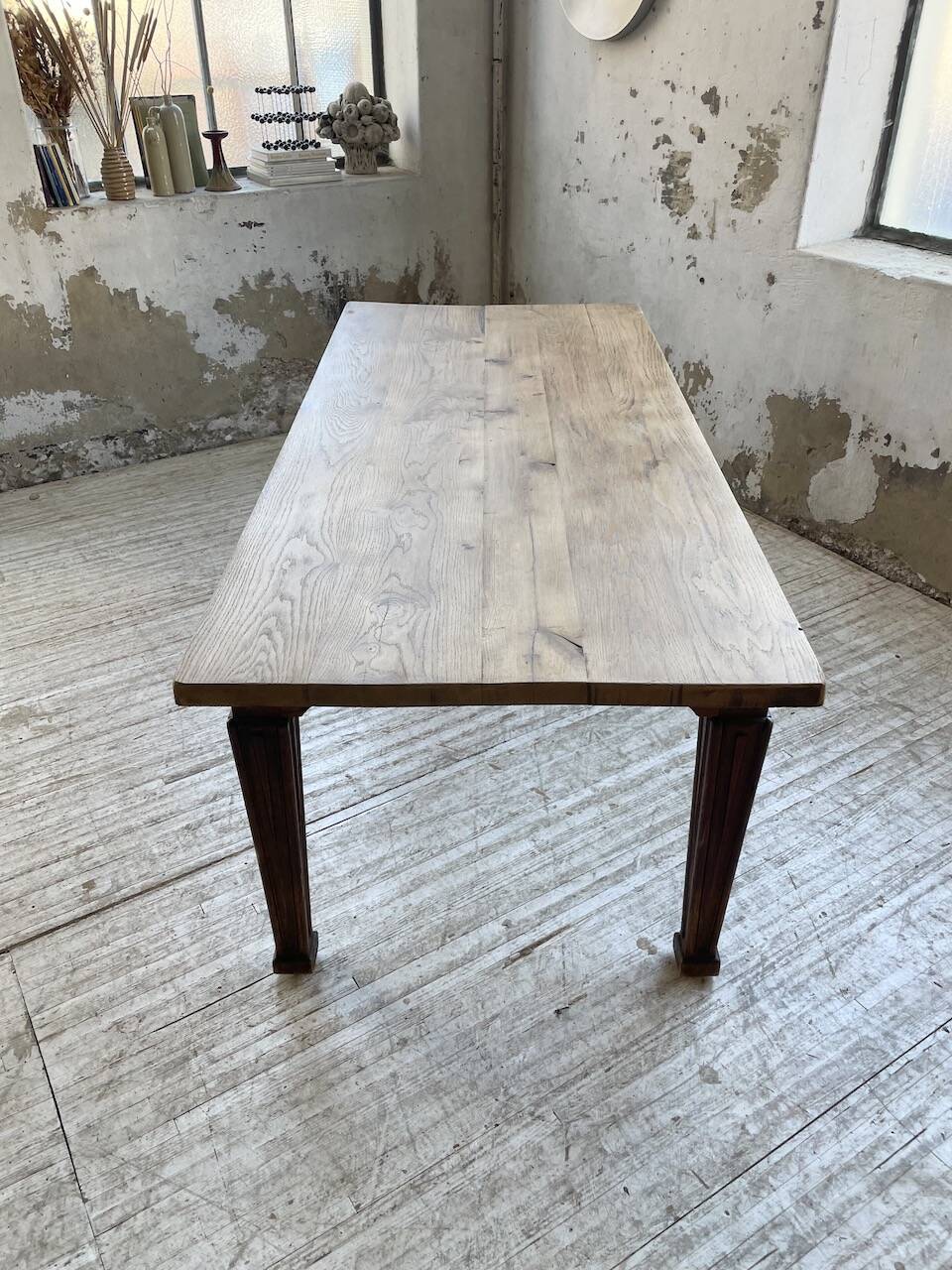 Solid oak farmhouse table 185cm