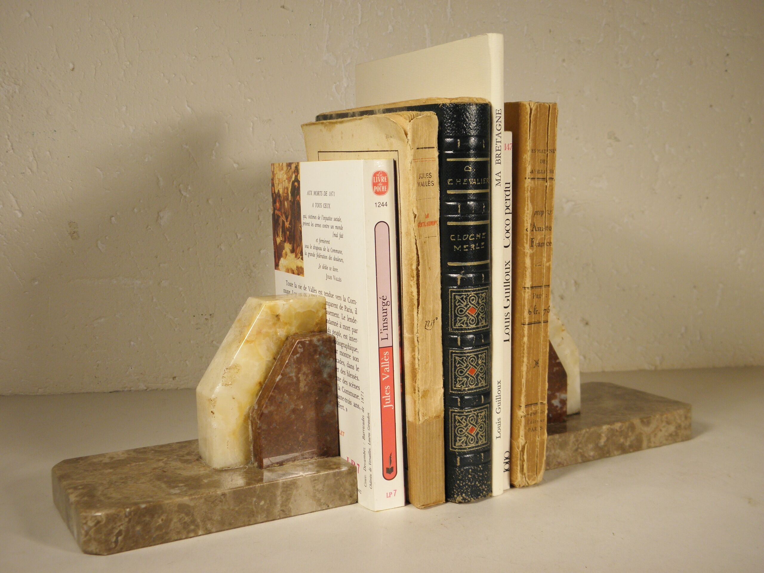 Art deco marble bookends