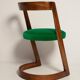 Chaise et tabouret Halfa en velours vert milieu du siècle, Baumann, France, années 1970