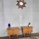 Pair of bedside tables end of vintage sofa
