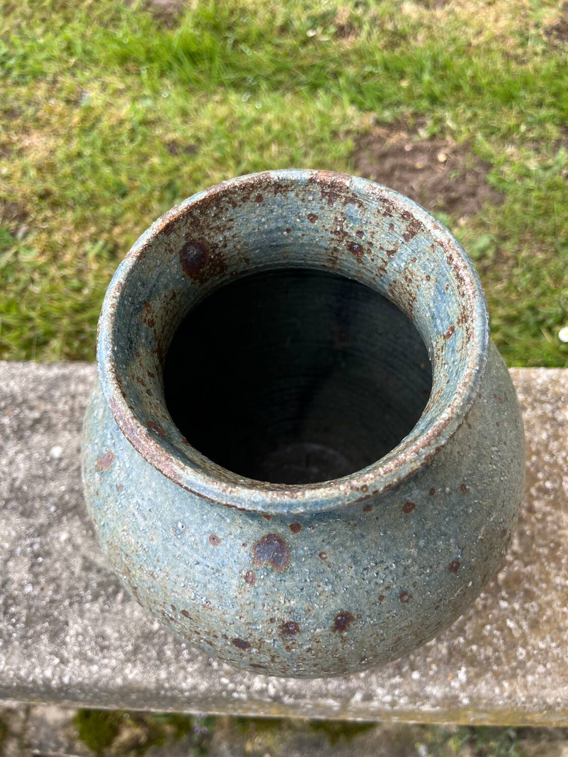 Large stoneware vase signed Alain Blanchard vintage