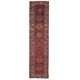 Vintage Turkish hand-knotted wool cotton red runner rug 83x362