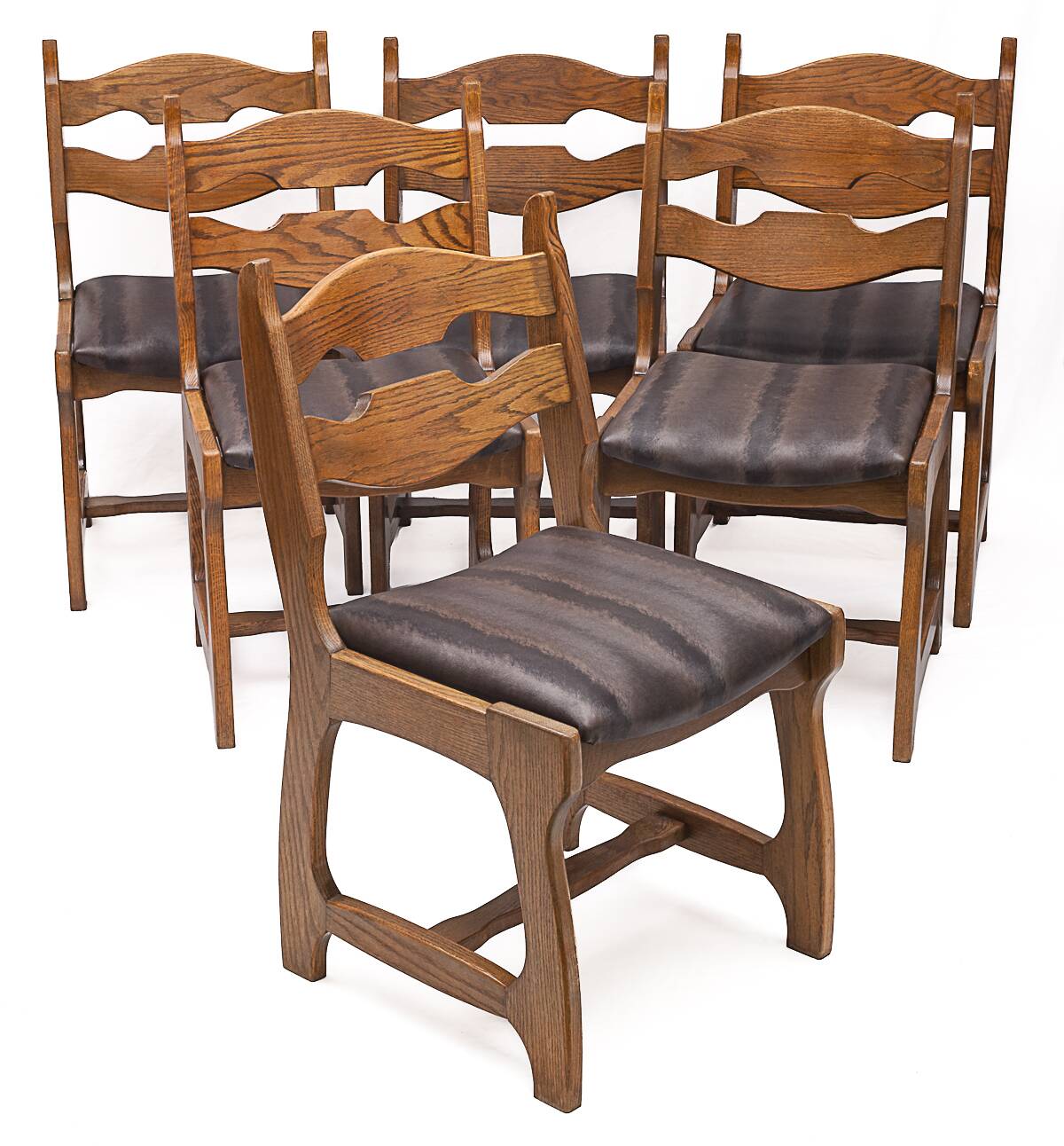 Set of 6 chairs by Guillerme and Chambron