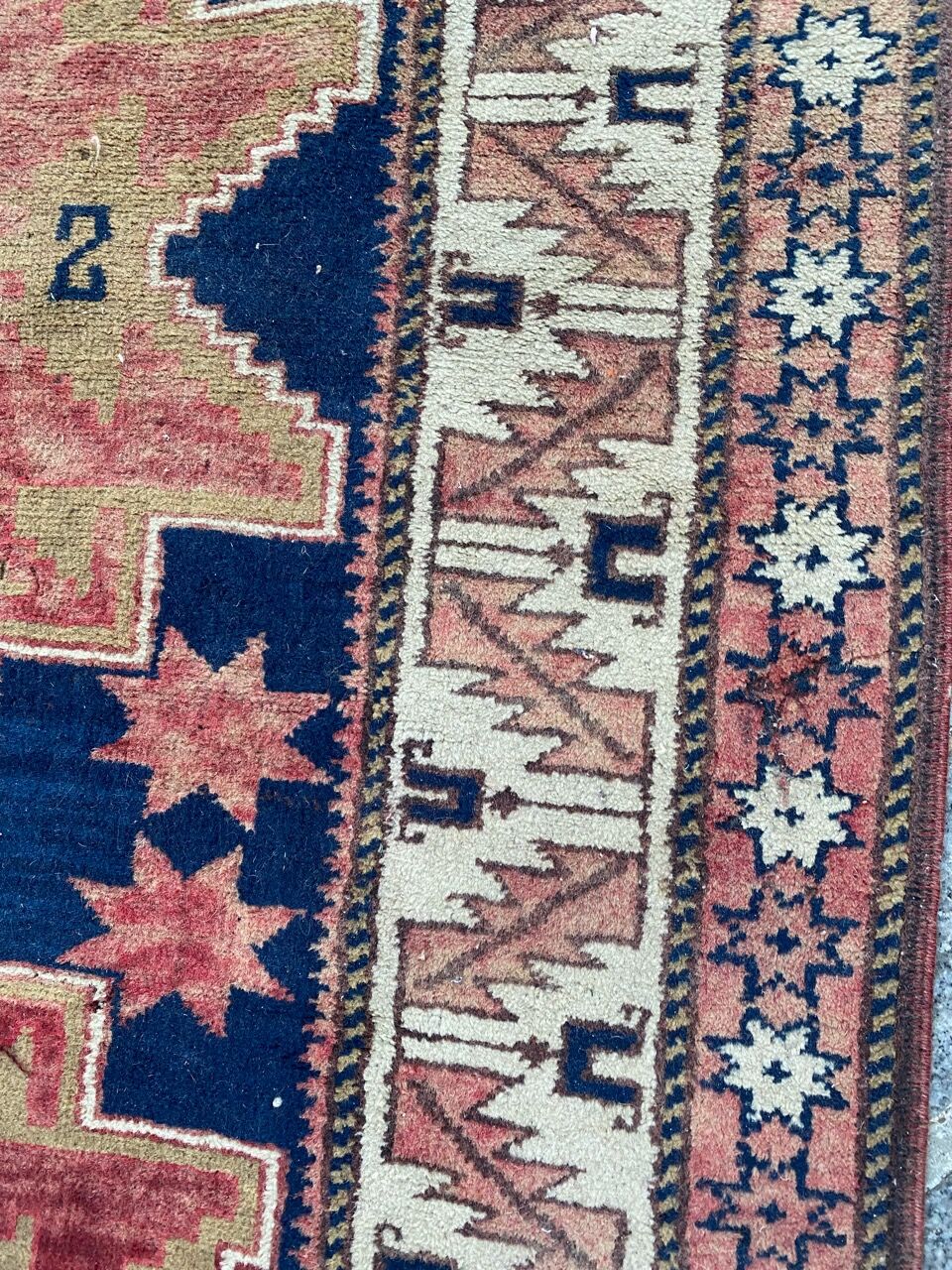 Handmade Turkish vintage carpet 102x190