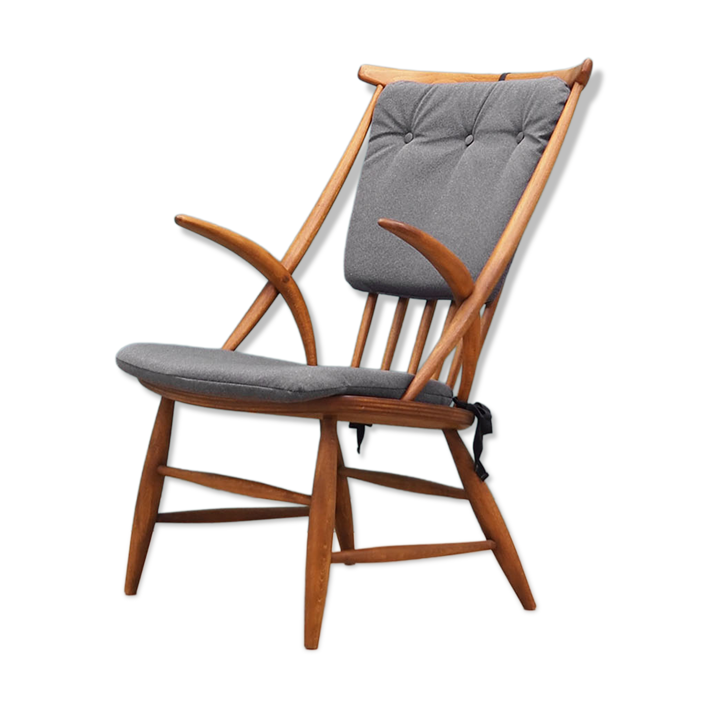 Chaise danoise en hêtre par  Illum Wikkelsø pour Niels Eilersen, années 1960
