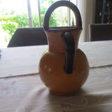 Pitcher in yellow varnished Provence earth with signature CAMARES