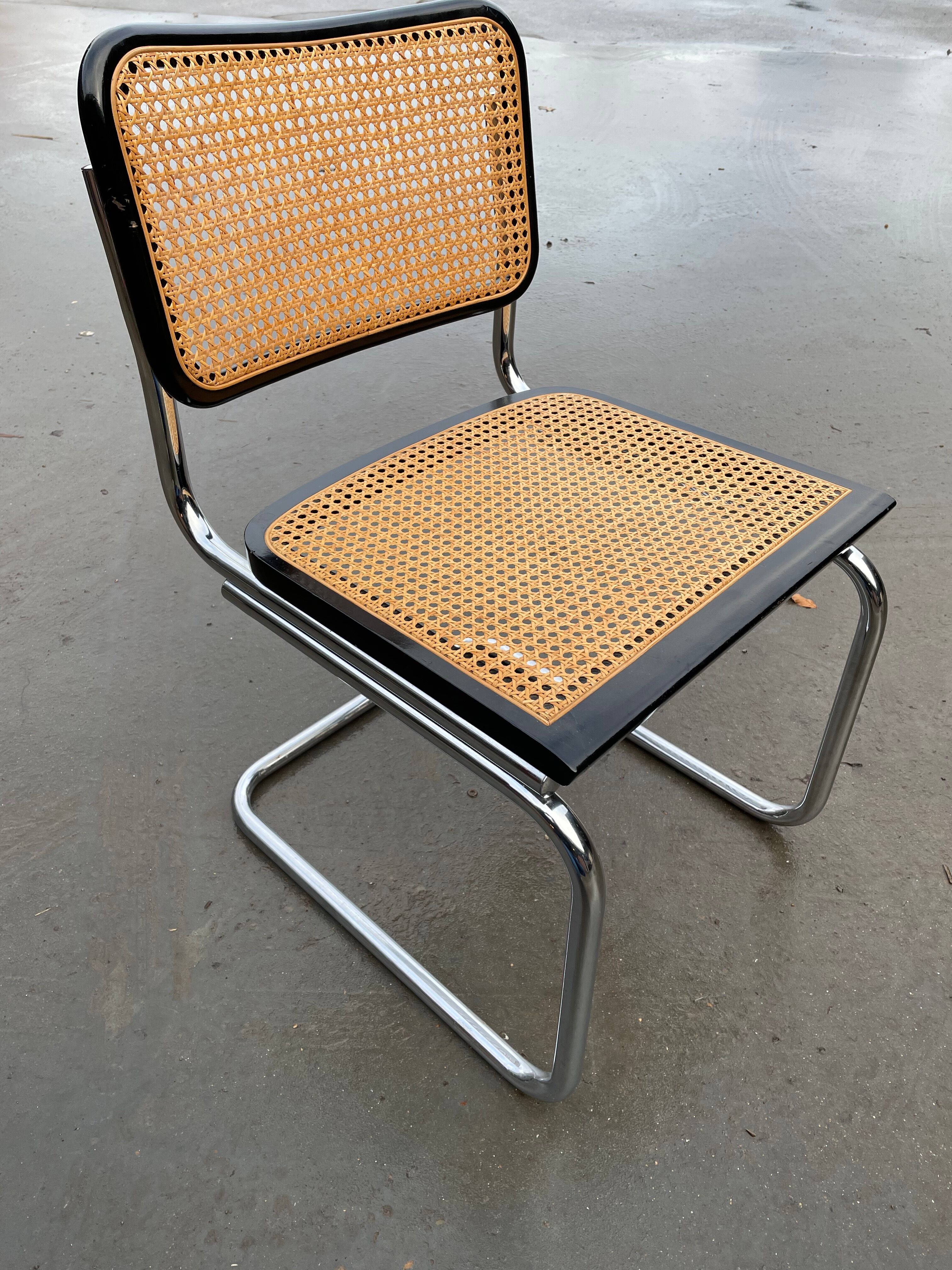 Cesca design chair b32 model in black and chrome