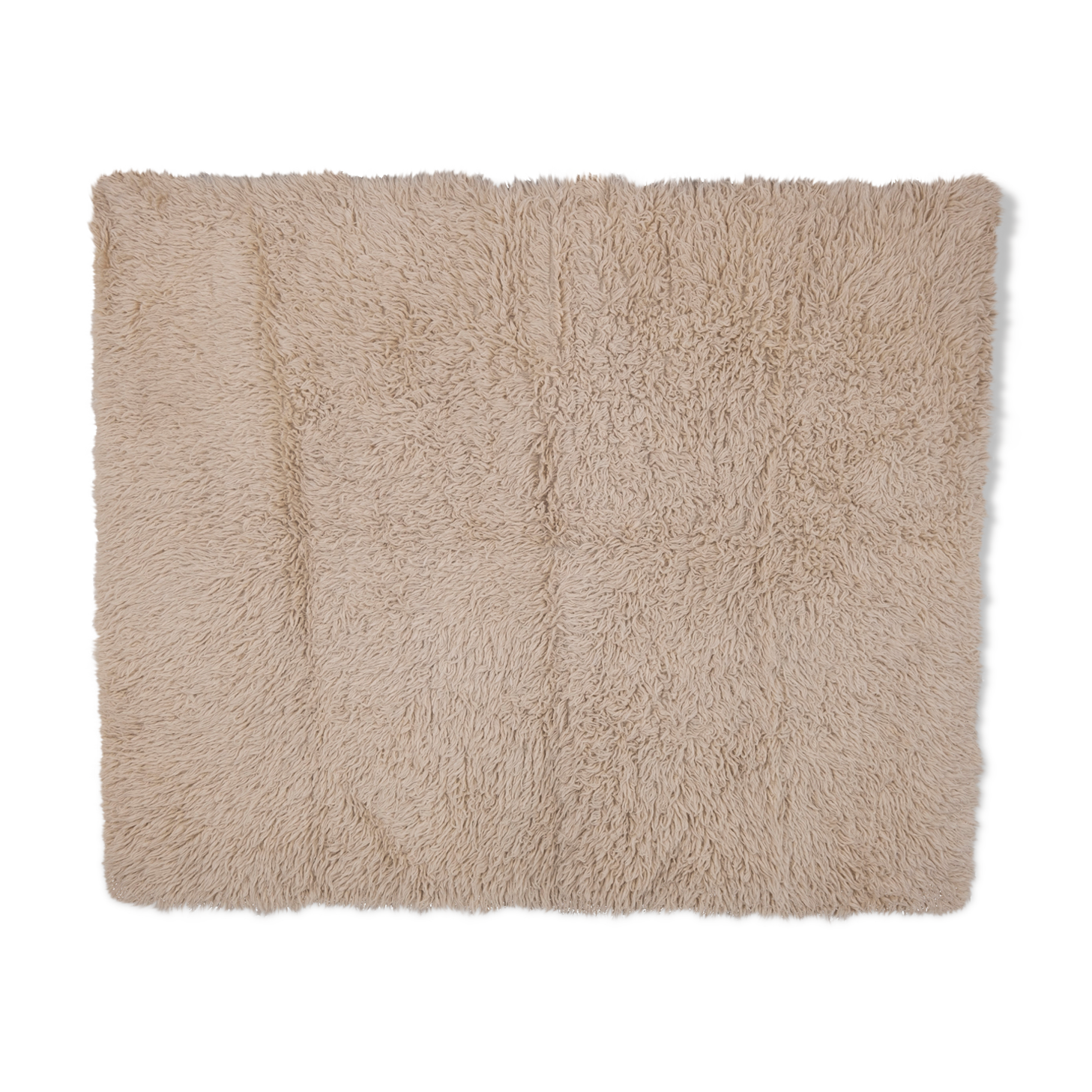 Vintage Natural Wool Turkish Tulu Rug