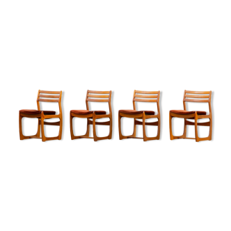 Series of 4 Scandinavian chairs with open back 1960. Portwood House