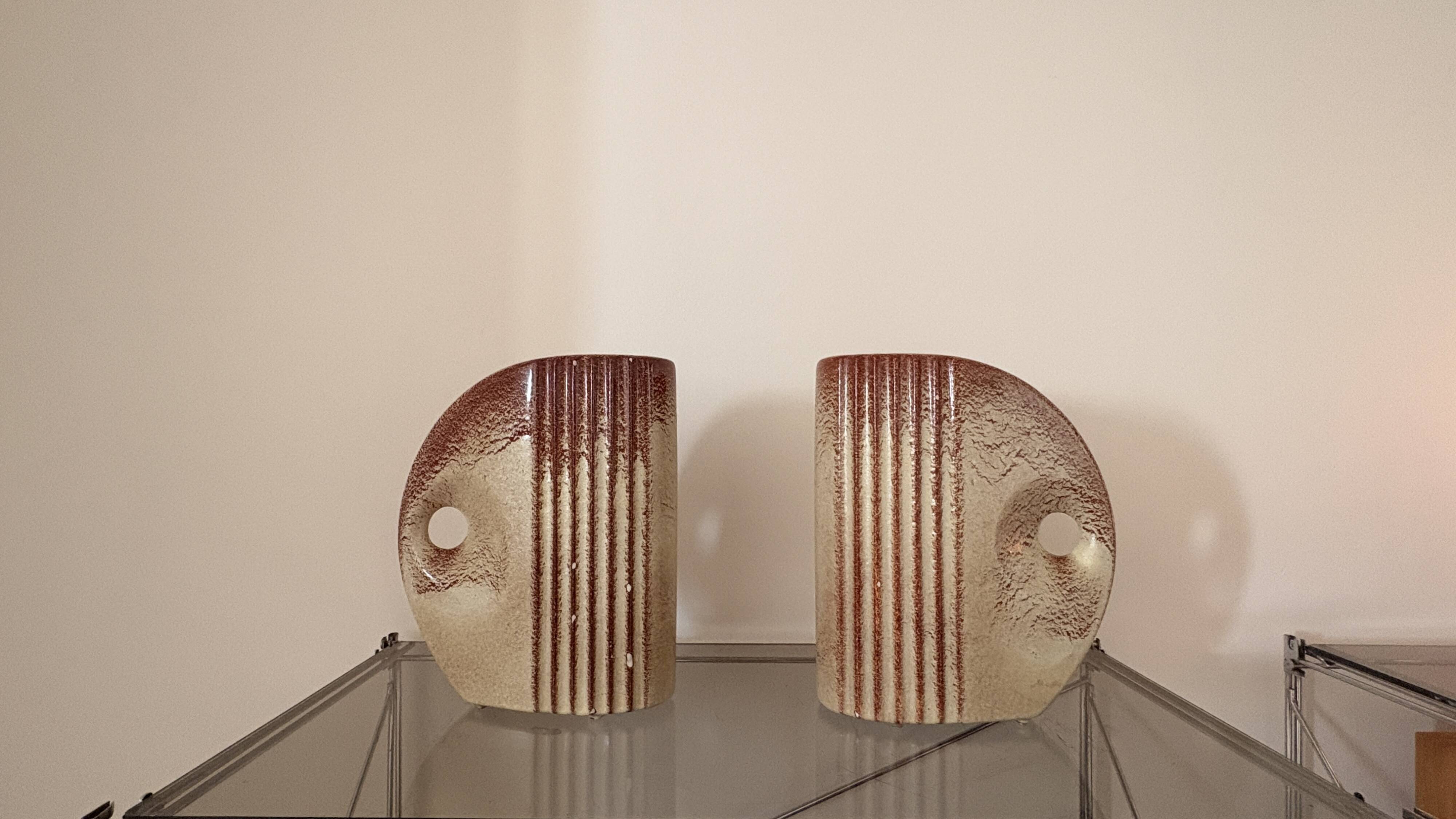 Pair of Bertoncello vases – Italian ceramic – 1970s