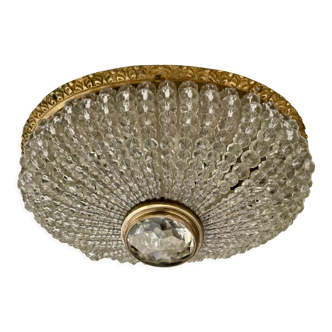 Old ceiling lamp crystal and bronze 1900
