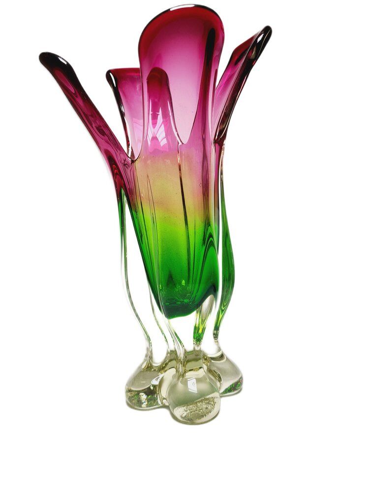 Vase by J. Hospodka for Chribska Glassworks, Former Czechoslovakia, 1960s
