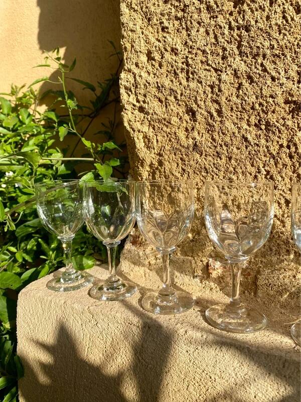 Vintage white wine glasses