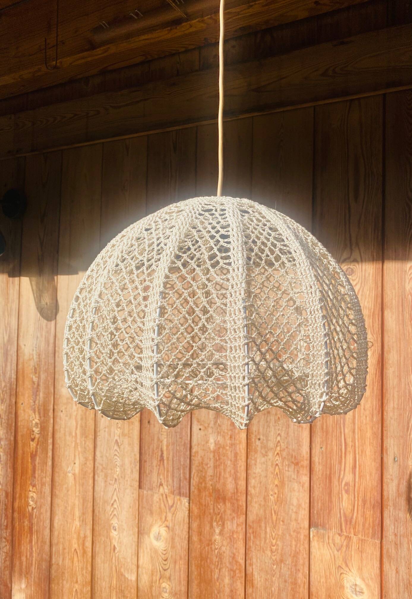 Suspension bohème vintage en crochet