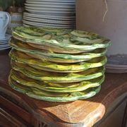 6 assiettes à huîtres par Foucard-Jourdan des années 50