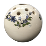 Ancien vase pique fleurs céramique peinte décor fleurs vintage