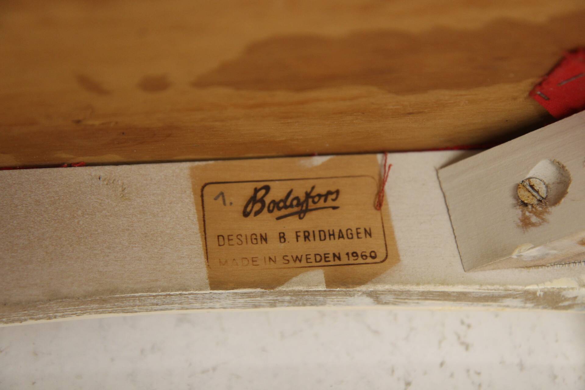 Set of 4 wooden table chairs, Bertil Fridhagen, Bodafors, Sweden, 1960