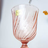 set of 6 red wine glasses pink rosaline luminarc arcoroc 14.5cm vintage