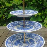 Servant dish with 3 floors in porcelain from Villeroy & Boch model Burgenland blue