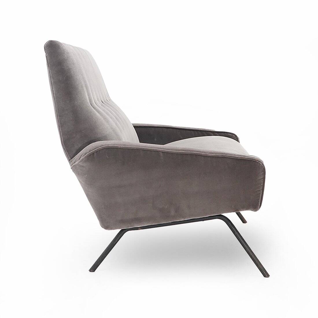 Two-seater velvet sofa by Felice Rossi, 1950s.