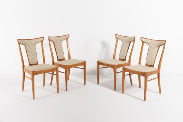 Set of 4 Swedish chairs by Axel Larsson for Bodafors 1960