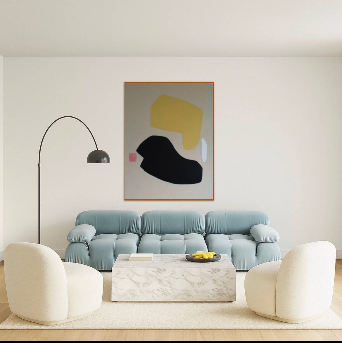 Original abstract on stretched canvas "soft balance"