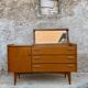 ✨ Superb Scandinavian sideboard convertible into a dressing table – Teak – 1950s