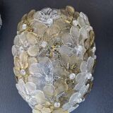 Set of 3 Murano Wall Light Flower by Seguso for Venini, Italy, 1960s