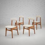 Chaise de salle à manger vintage du milieu du siècle par Rajmund Hałas, restaurée