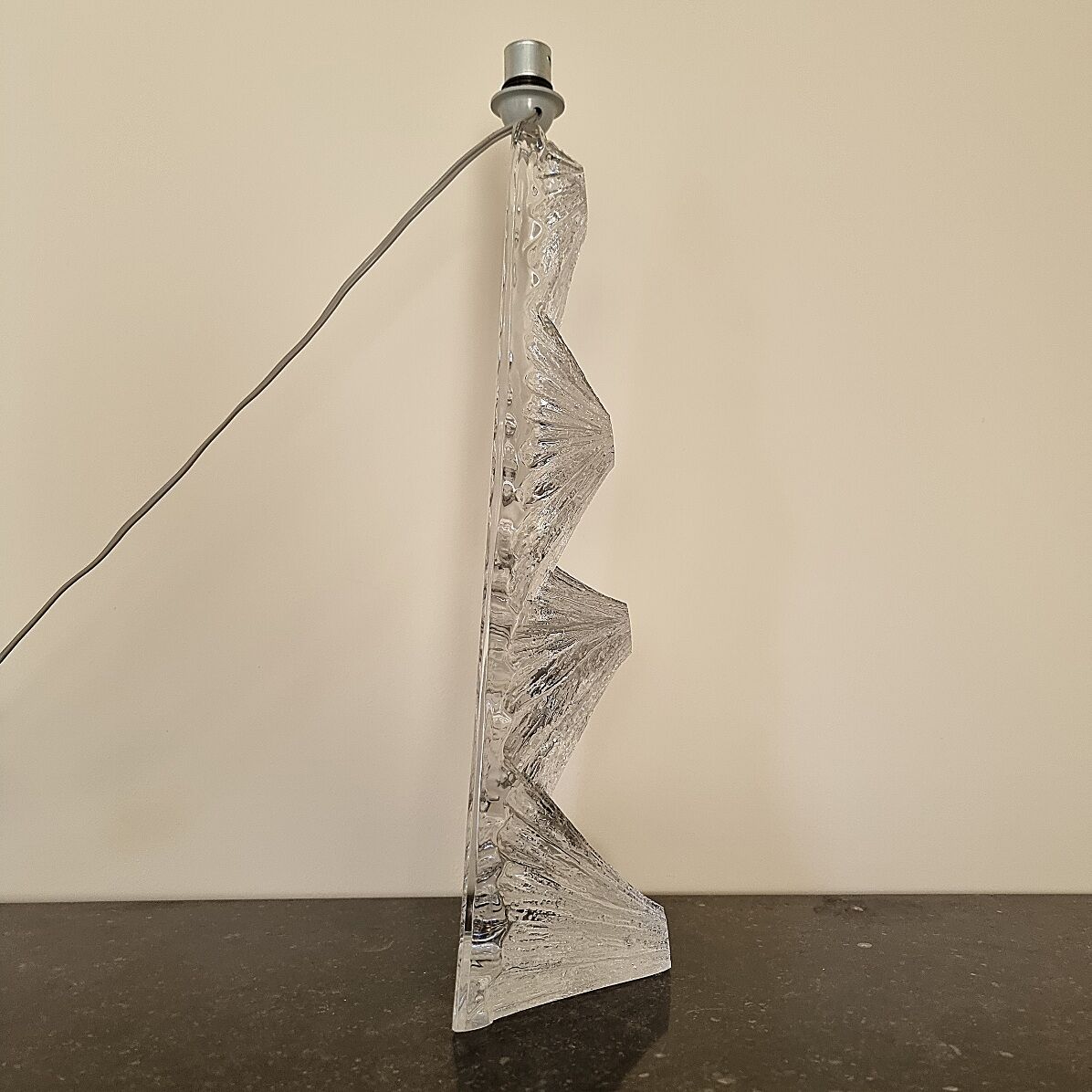 Lamp "Cratères" crystal Daum, circa 1960