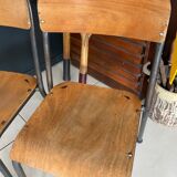 Pair of wooden and metal children's chairs