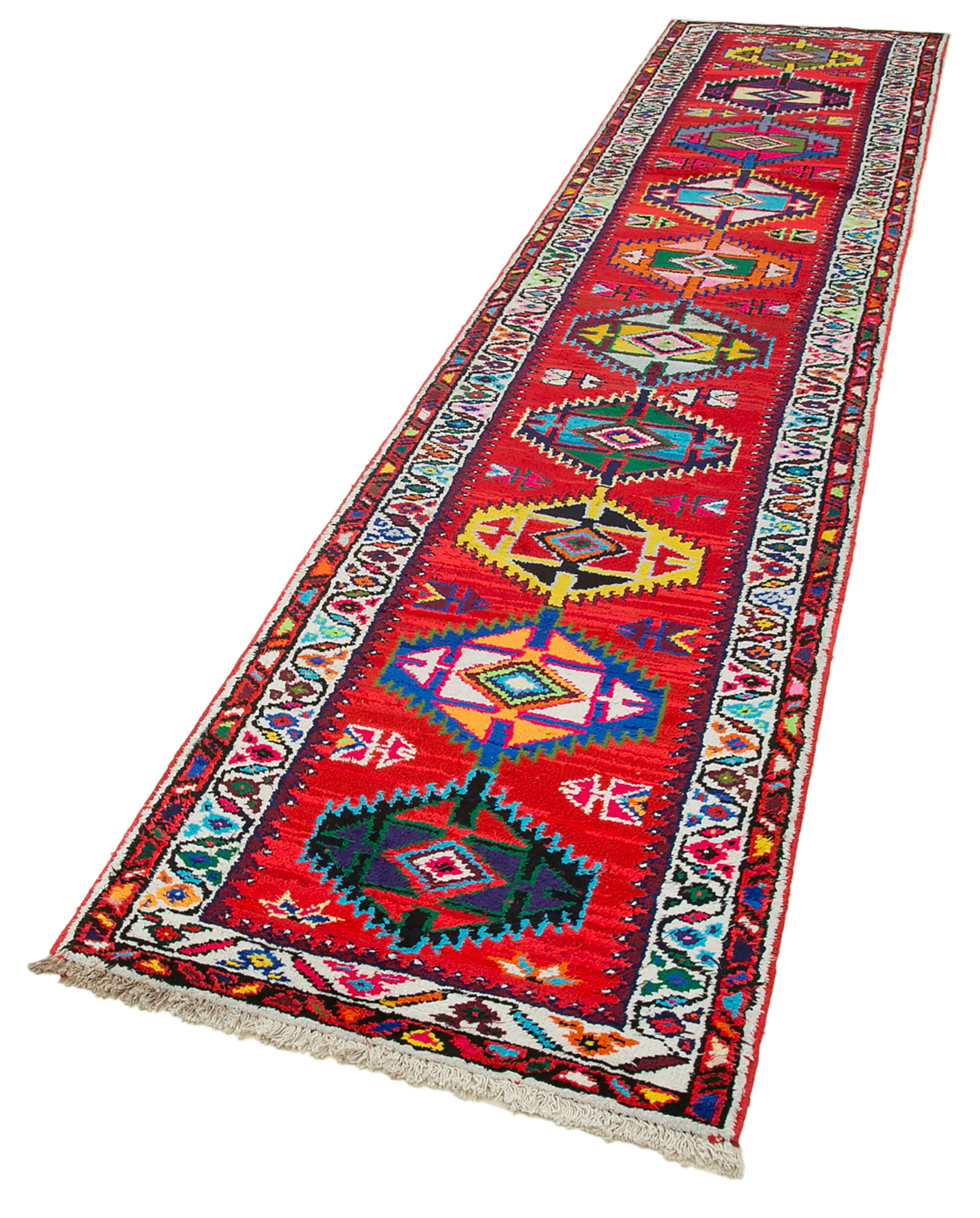 Handwoven Decorative Anatolian Red Runner Carpet 84 cm x 382 cm
