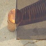 Glass and rattan coffee table