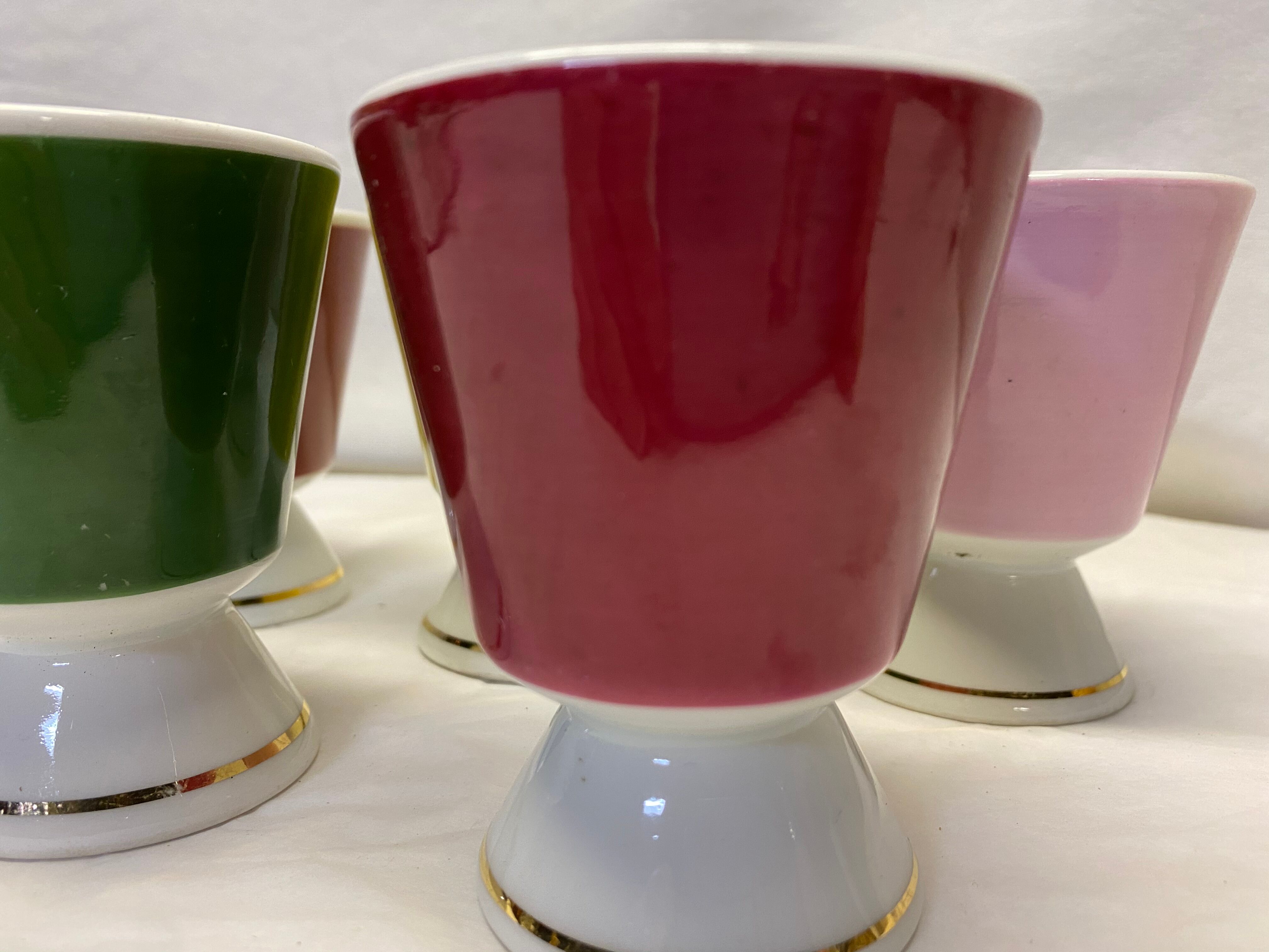 Set of 5 cups porcelain 50s