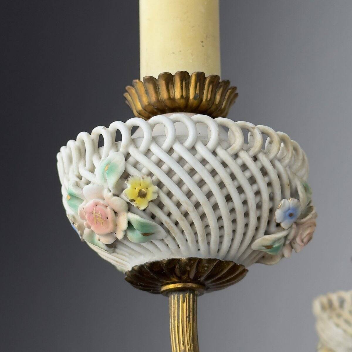 Capodimonte Art Nouveau Vintage Chandelier, 1930s