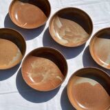 6 stoneware potter's soup plates
