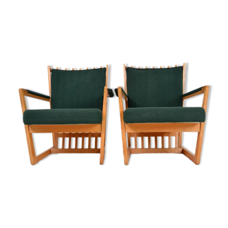 Paire de fauteuils et table d’appoint conçus par Albert Haberer dans les années 1950,