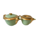 Duo of teapot and green milk pot sage 50s
