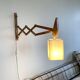 Danish accordion wall light in beechwood - Scandinavian articulated lamp from the 1960s