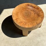 Quadripod coffee table in solid wood monoxyl natural color (dark)